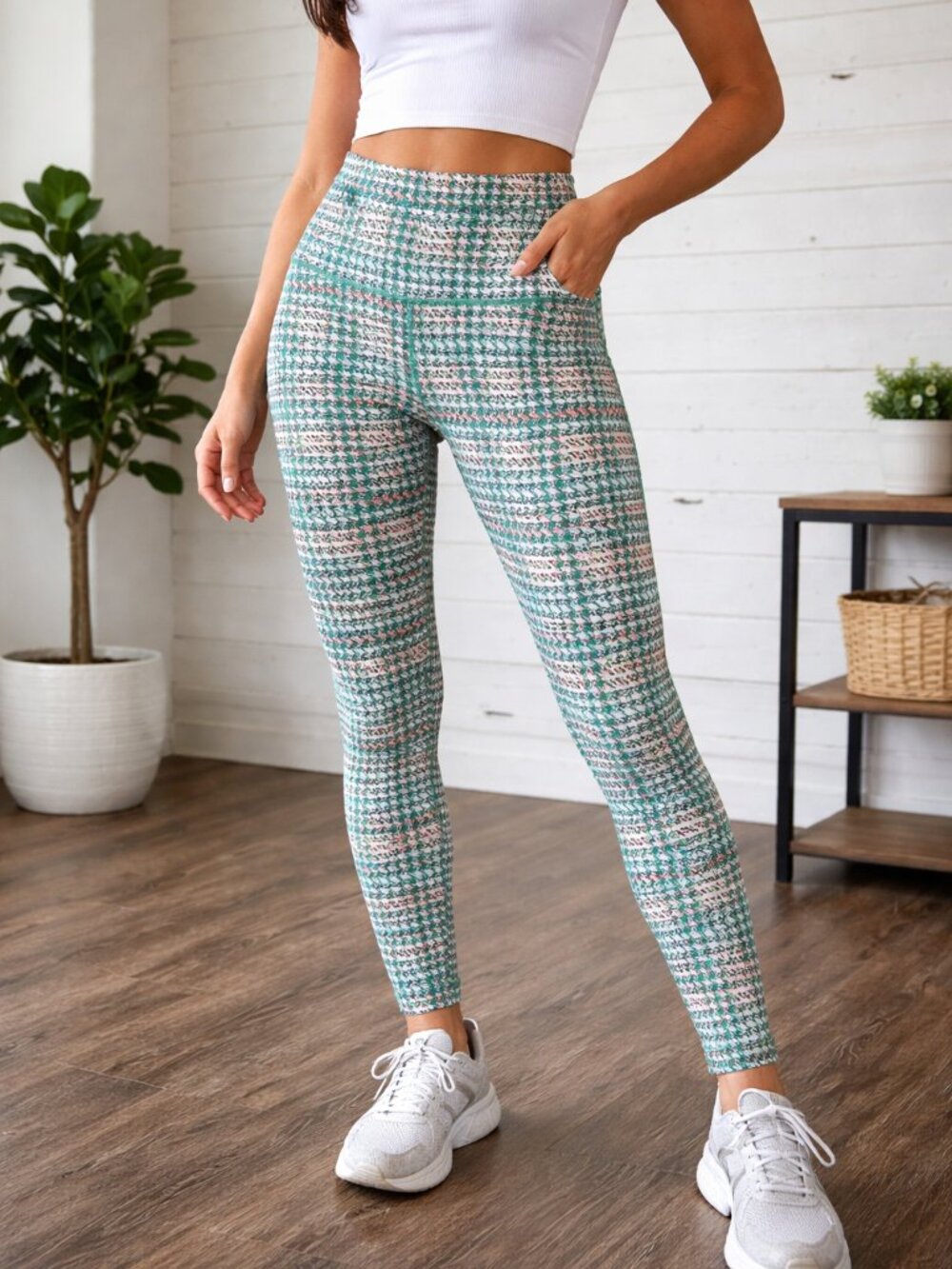 Fabletics Houndstooth Leggings Womens XL High Waisted Active NWT